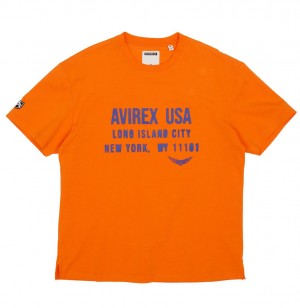 Avirex Aviator Tee Tees Heren Oranje | IEKWP-2715