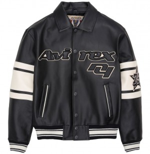 Avirex Limited Edition City Series Brooklyn Jacket Leather Heren Zwart | GZCMQ-8519