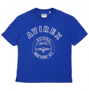 Avirex Stadium Tee Tees Heren Blauw | AWCXH-5018